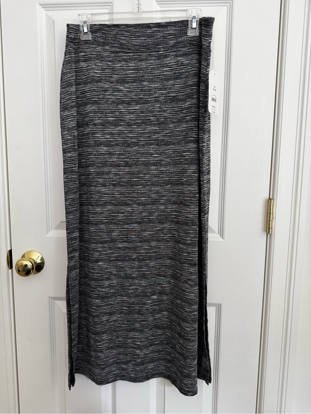 Faded Glory Gray Marled Ribbed Maxi Skirt